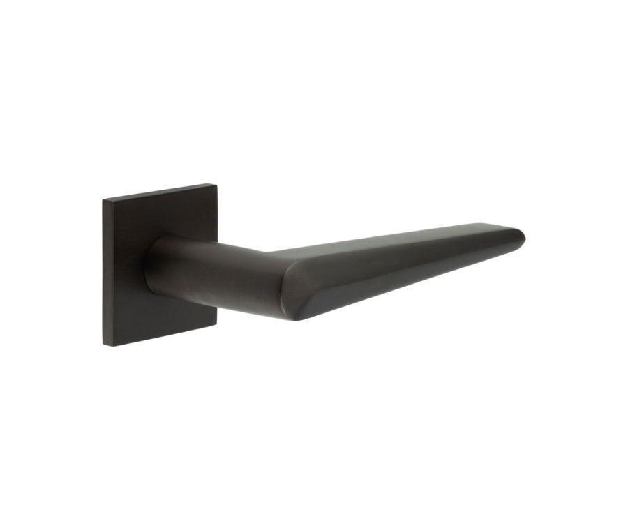 CR-107 Dark Bronze Sprung Square Rose Door Handle