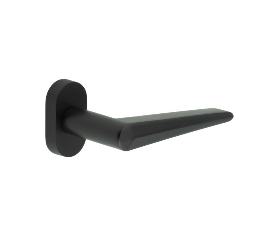 CR-107 Black Multi Point Oval Rose Door Handle