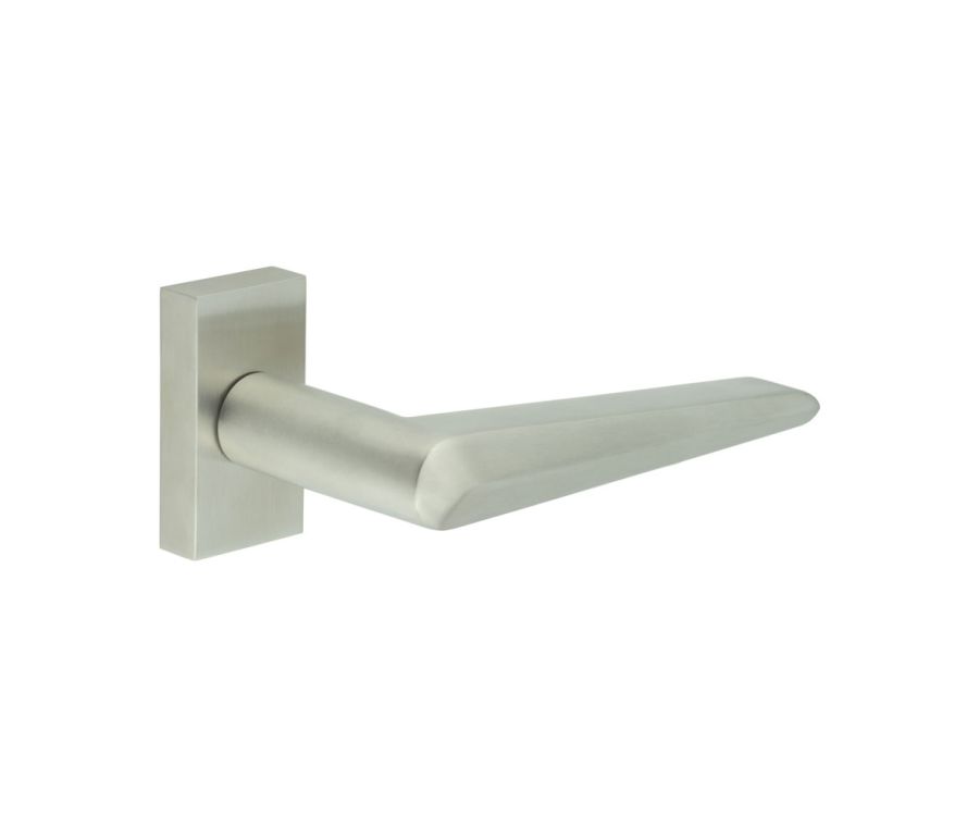 CR-107 Satin Stainless Steel Multi Point Rectangular Rose Door Handle