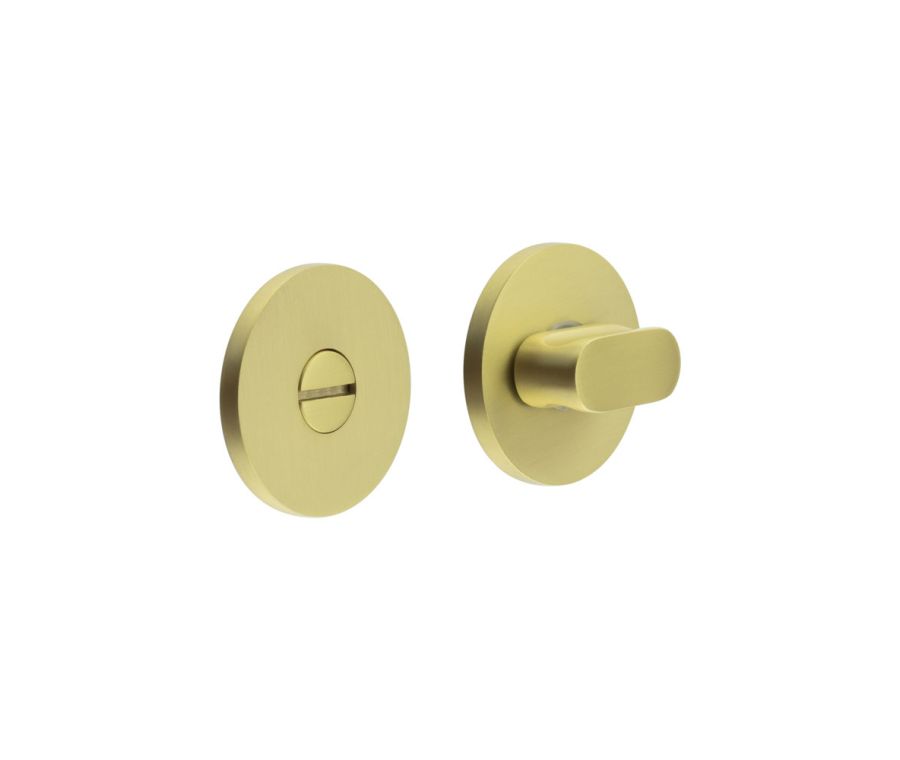 CR-801 Satin Brass Thumb Turn & Lock Round Rose