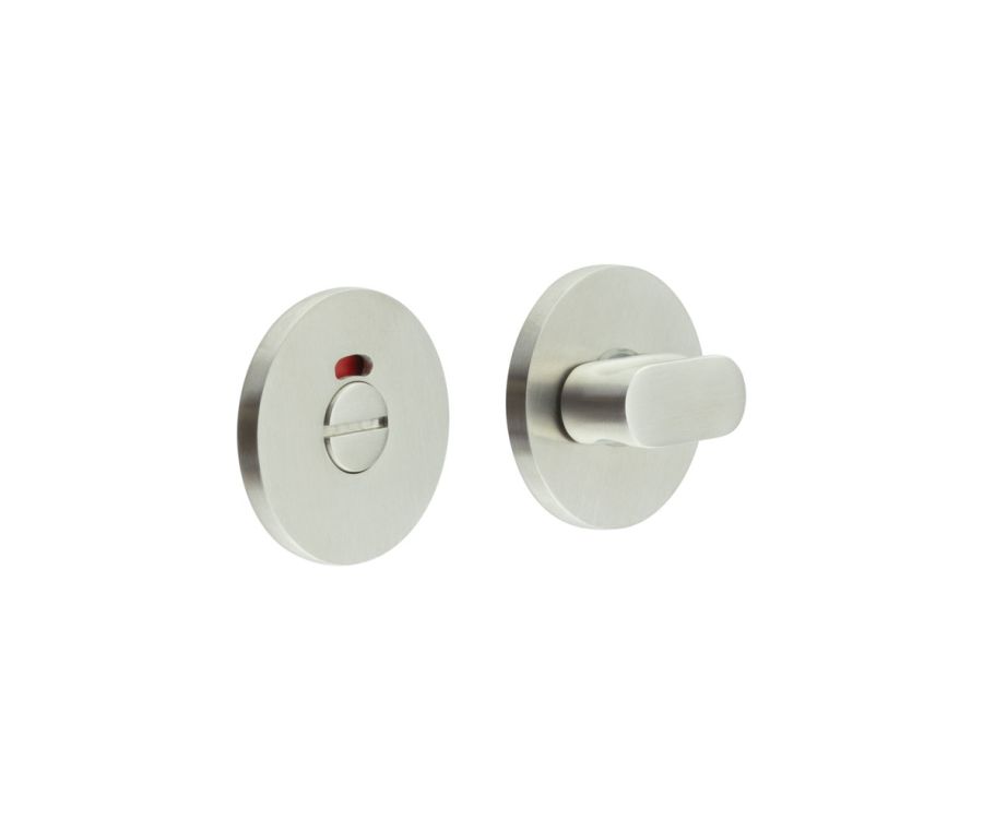 CR-801 Satin Stainless Steel Thumb Turn & Lock Round Rose w/ Indicator