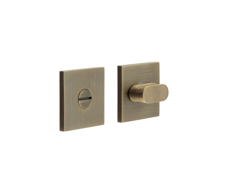 CR-801 Antique Brass Thumb Turn & Lock Square Rose
