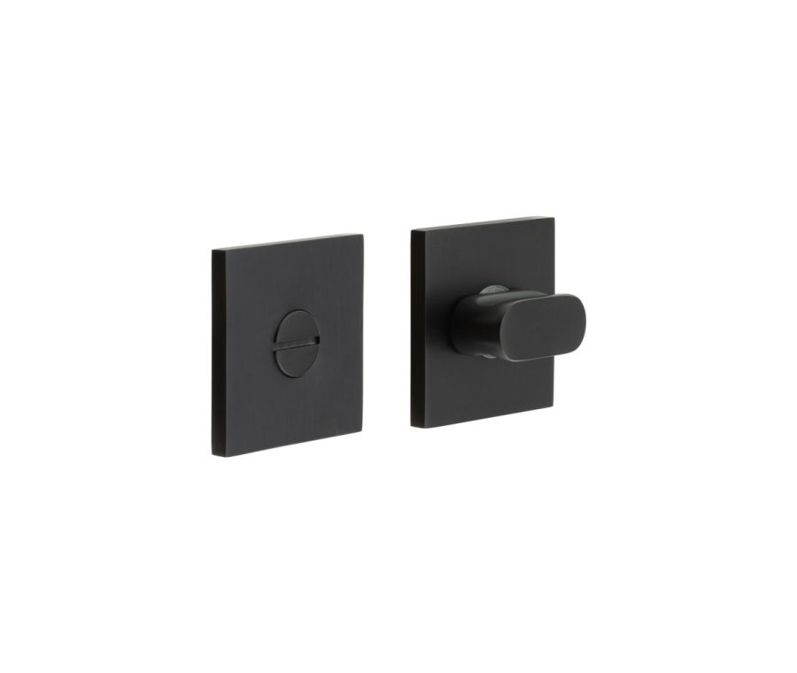 CR-801 Black Thumb Turn & Lock Square Rose