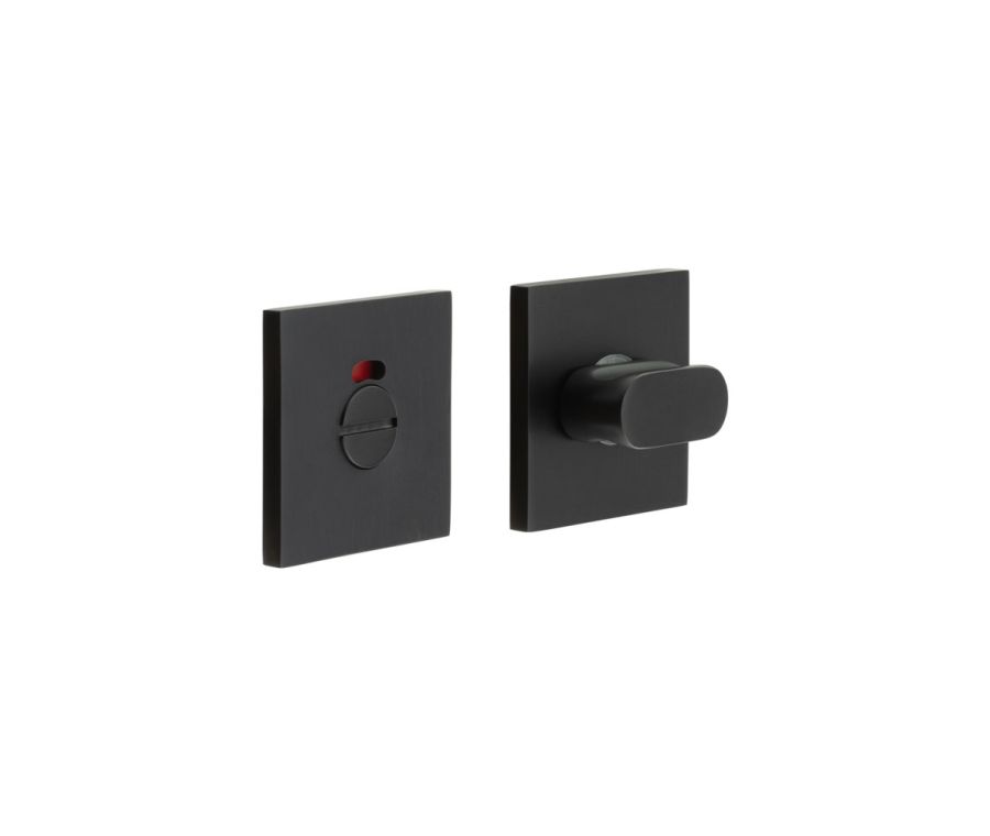 CR-801 Black Thumb Turn & Lock Square Rose w/ Indicator