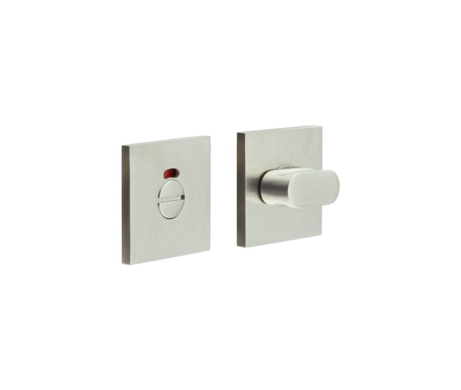 CR-801 Satin Stainless Steel Thumb Turn & Lock Square Rose w/ Indicator