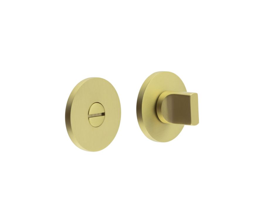 CR-802 Satin Brass Thumb Turn & Lock Round Rose