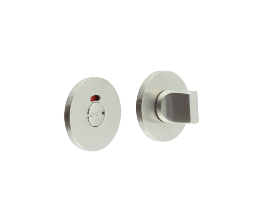 CR-802 Satin Stainless Steel Thumb Turn & Lock Round Rose w/ Indicator