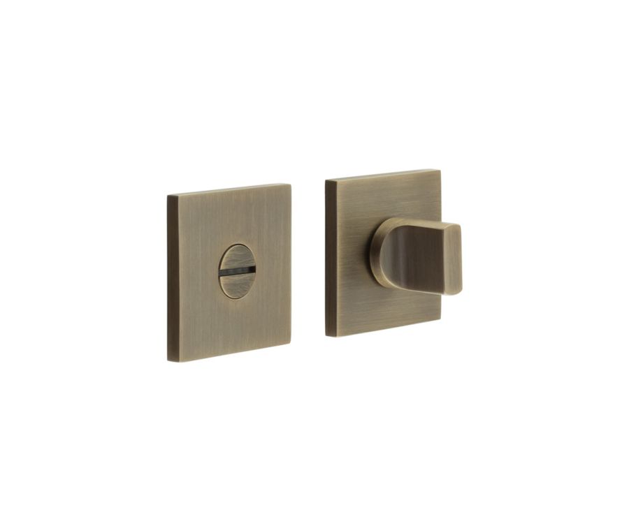 CR-802 Antique Brass Thumb Turn & Lock Square Rose