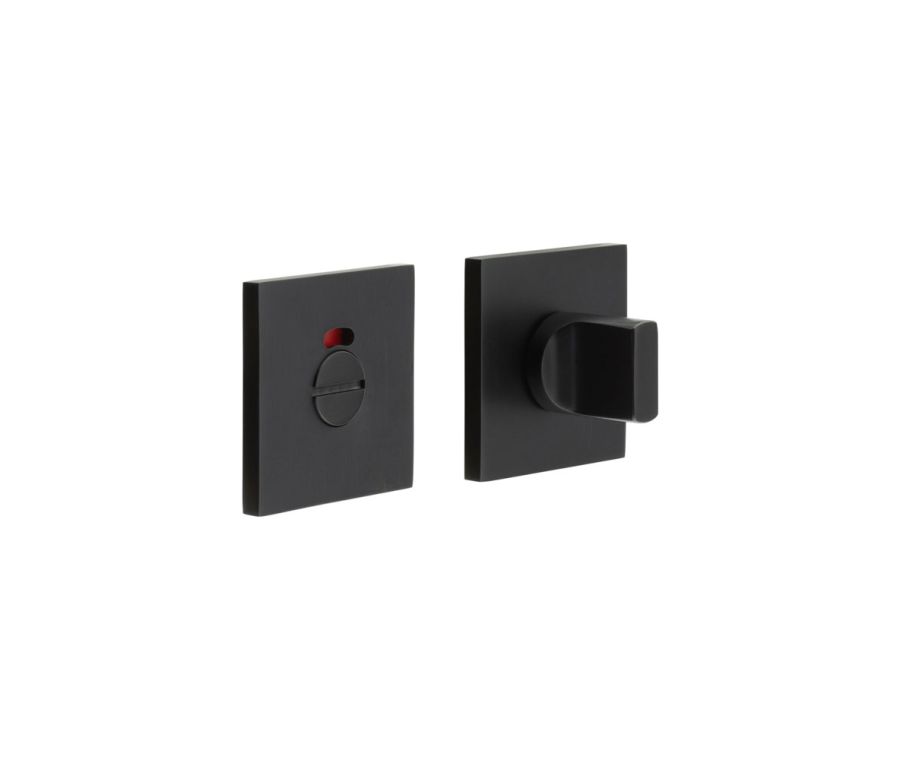 CR-802 Black Thumb Turn & Lock Square Rose w/ Indicator