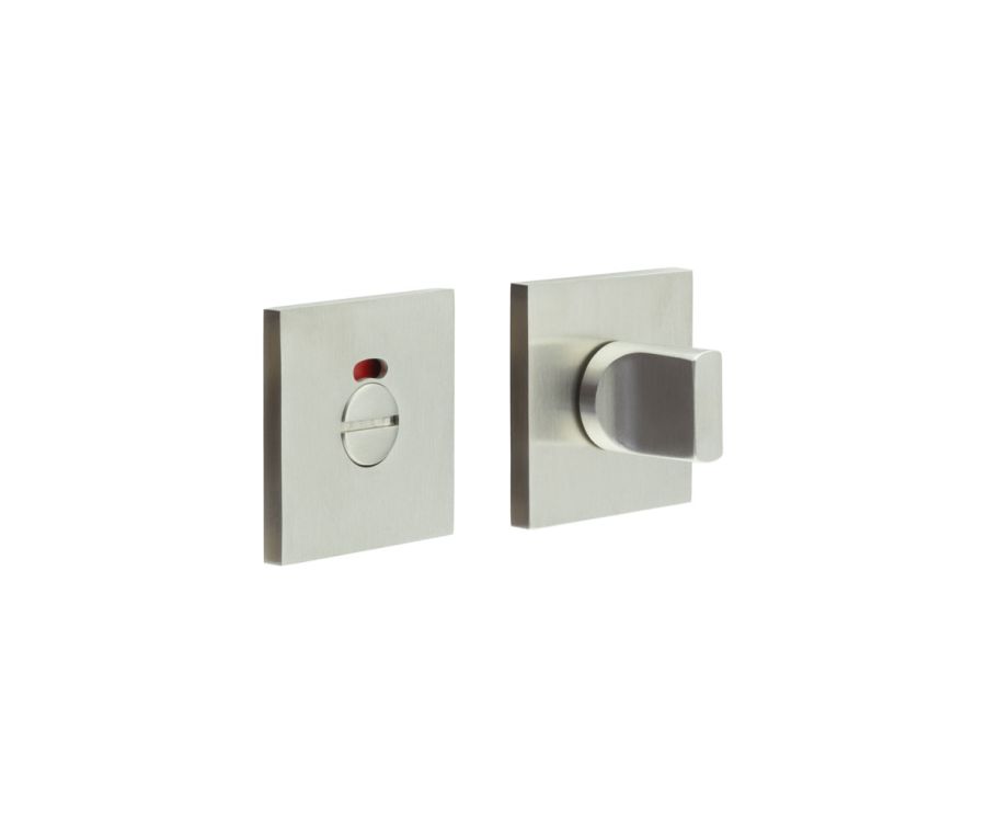 CR-802 Satin Stainless Steel Thumb Turn & Lock Square Rose w/ Indicator