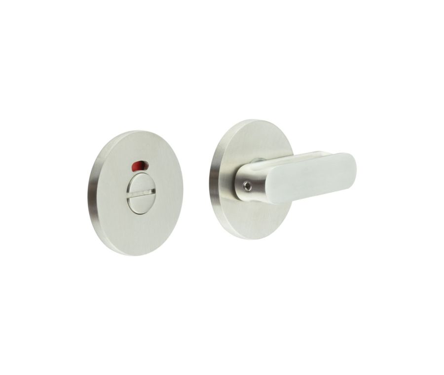 CR-803 Satin Stainless Steel Thumb Turn & Lock Round Rose w/ Indicator
