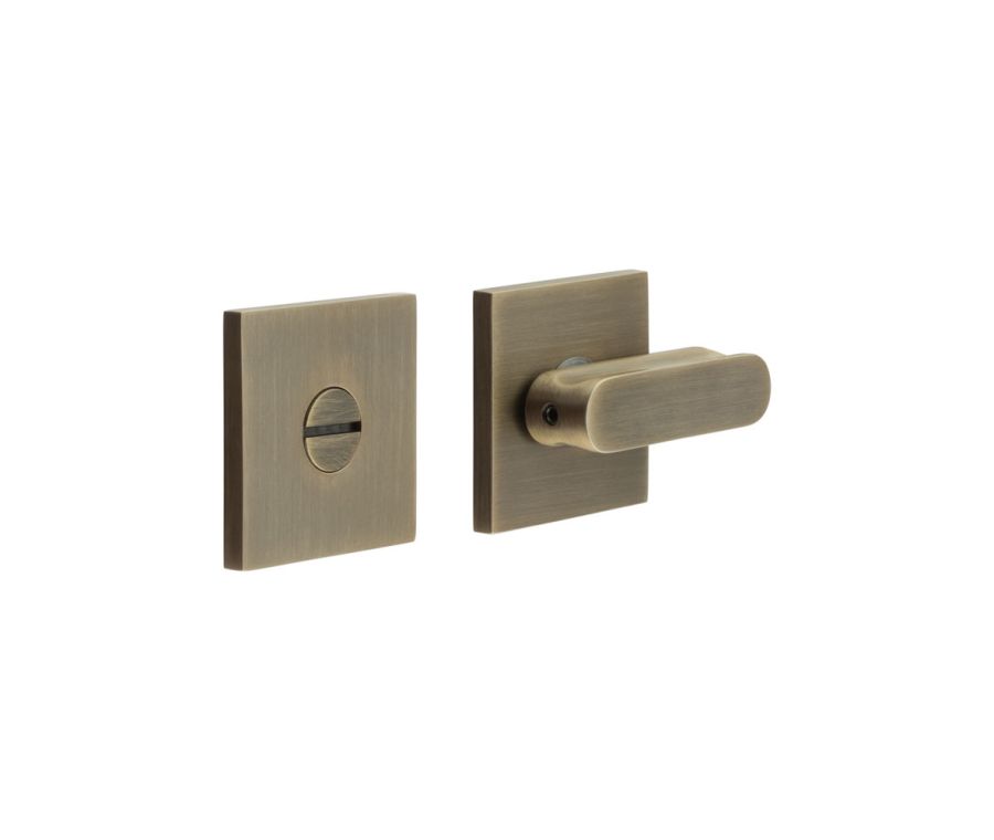 CR-803 Antique Brass Thumb Turn & Lock Square Rose