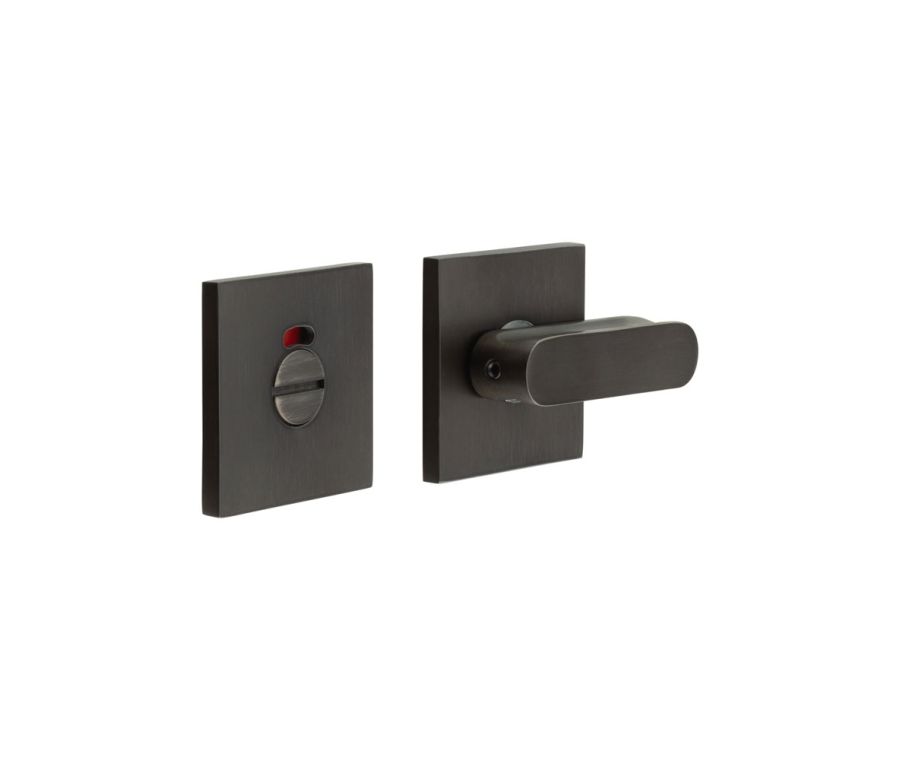CR-803 Dark Bronze Thumb Turn & Lock Square Rose w/ Indicator