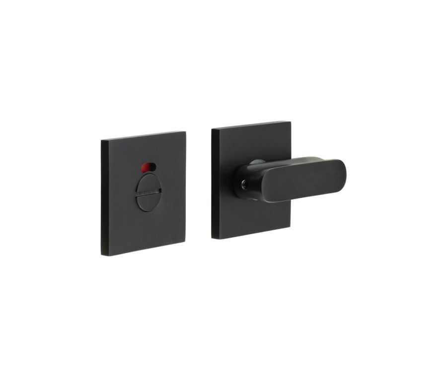 CR-803 Black Thumb Turn & Lock Square Rose w/ Indicator