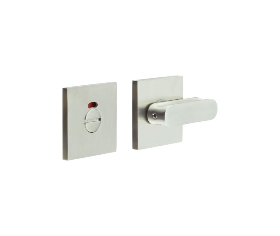 CR-803 Satin Stainless Steel Thumb Turn & Lock Square Rose w/ Indicator