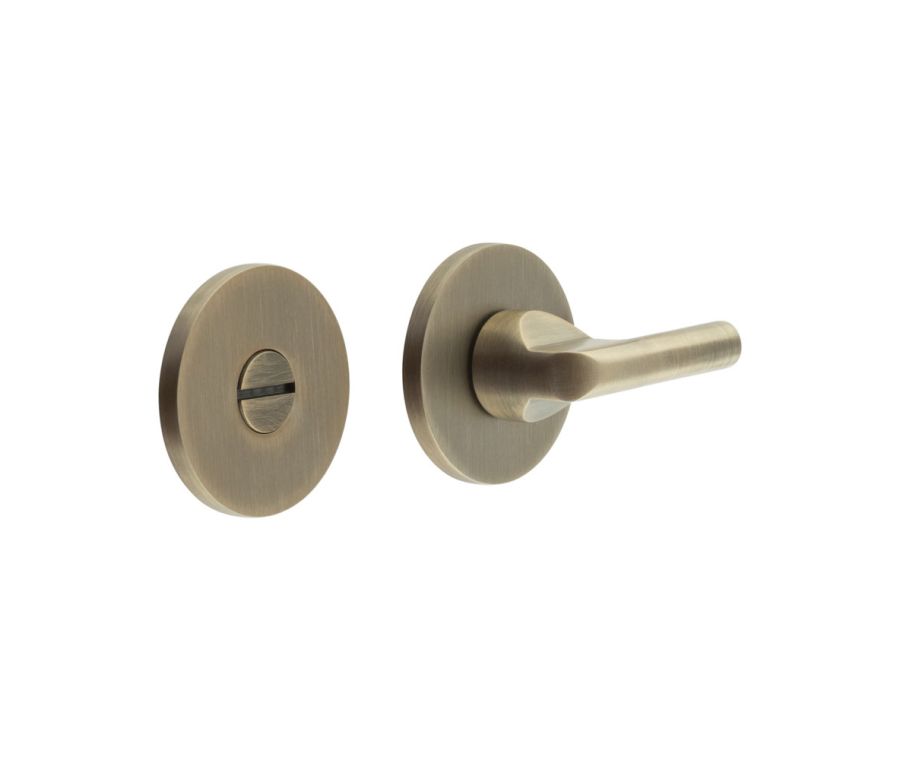 CR-804 Antique Brass Thumb Turn & Lock Round Rose