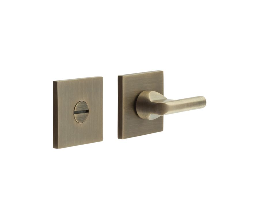 CR-804 Antique Brass Thumb Turn & Lock Square Rose
