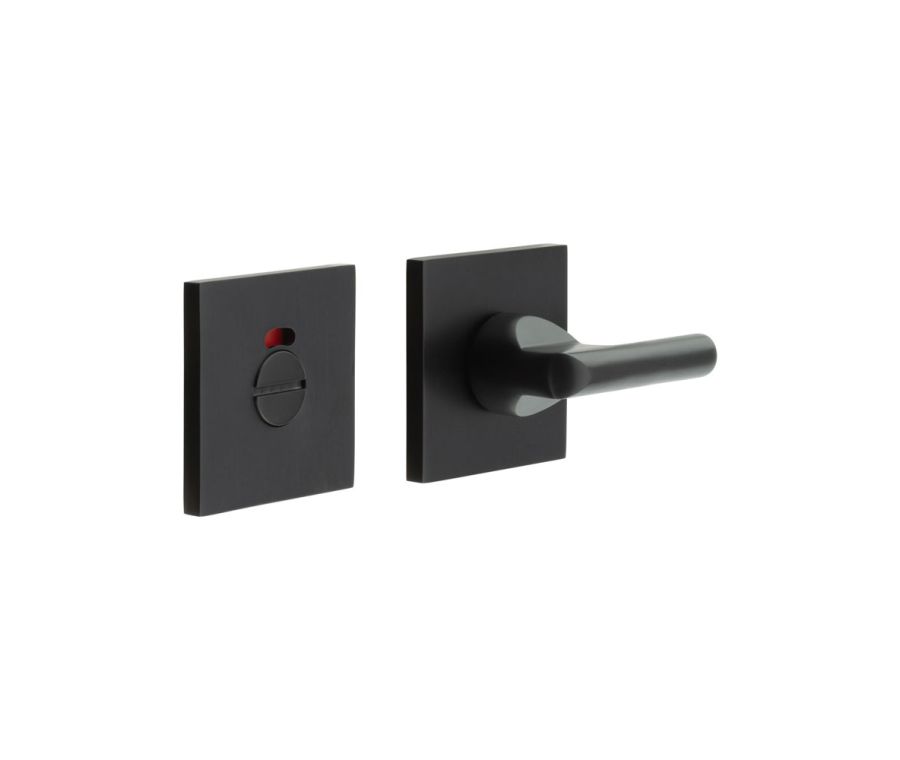 CR-804 Black Thumb Turn & Lock Square Rose w/ Indicator