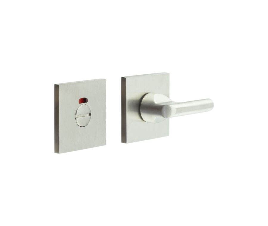 CR-804 Satin Stainless Steel Thumb Turn & Lock Square Rose w/ Indicator