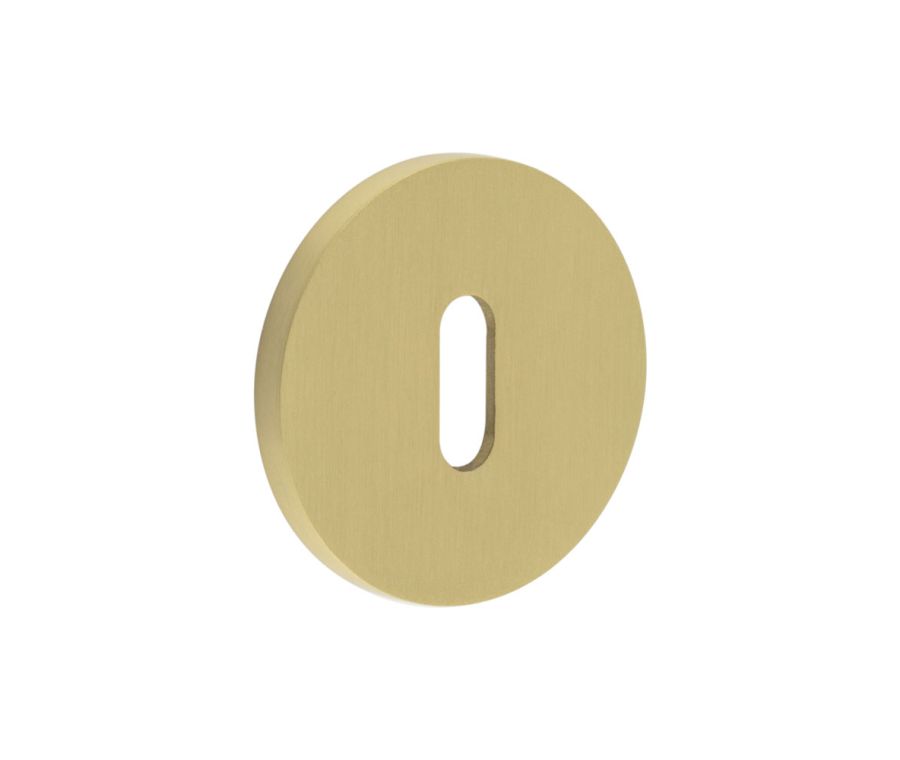 CR-R10 Satin Brass Standard Keyway Round Rose Escutcheon