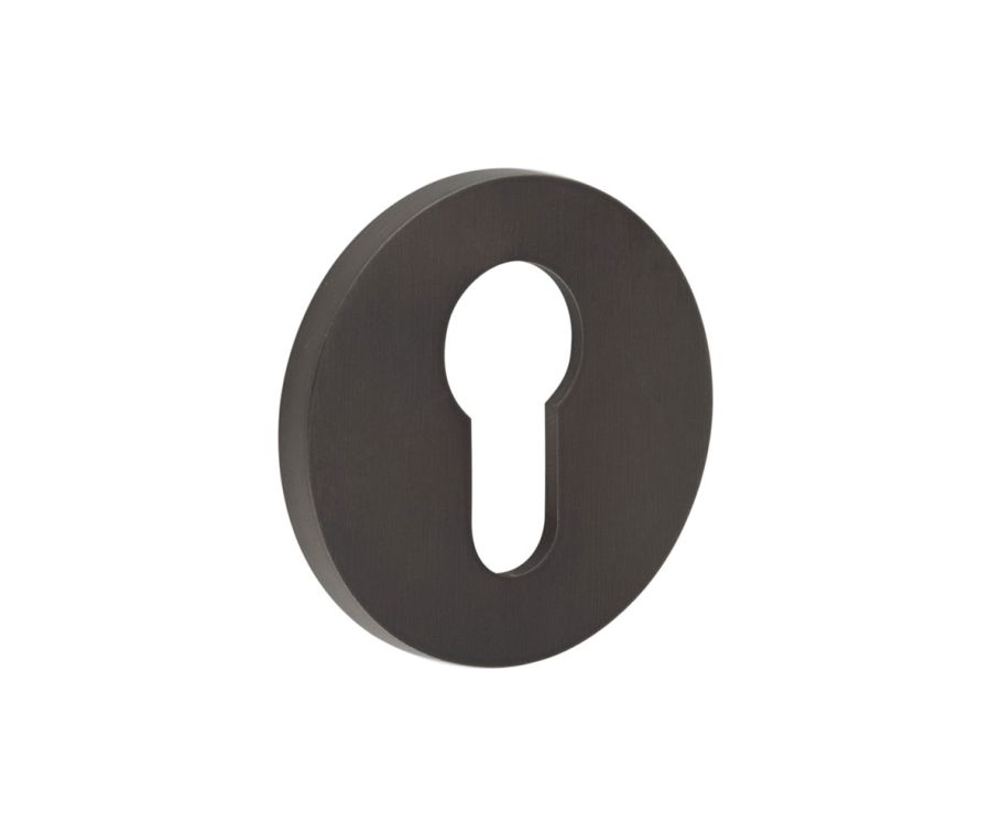 CR-S10 Dark Bronze Euro Keyway Round Rose Escutcheon