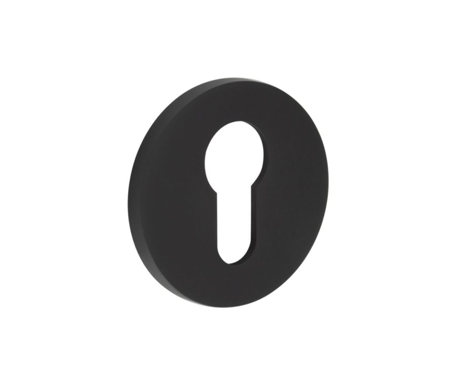 CR-S10 Black Euro Keyway Round Rose Escutcheon