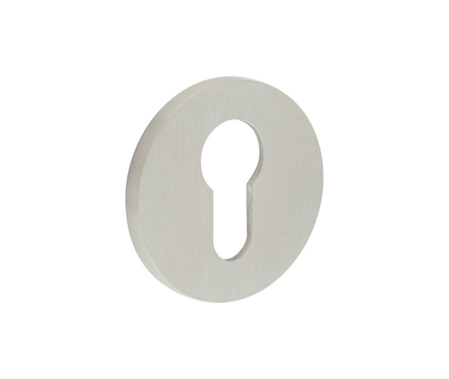 CR-S10 Satin Stainless Steel Euro Keyway Round Rose Escutcheon
