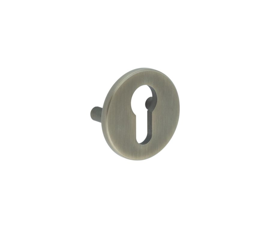 CRES Antique Brass Euro Escutcheon Lug Fixed
