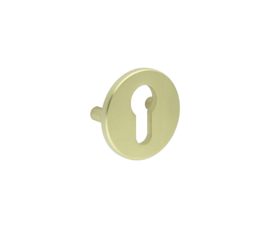 CRES Satin Brass Euro Escutcheon Lug Fixed