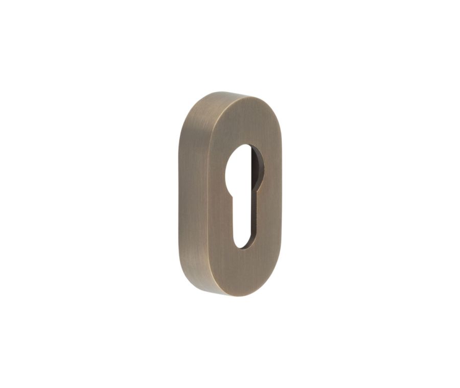 CRES Oval Antique Brass Euro Escutcheon