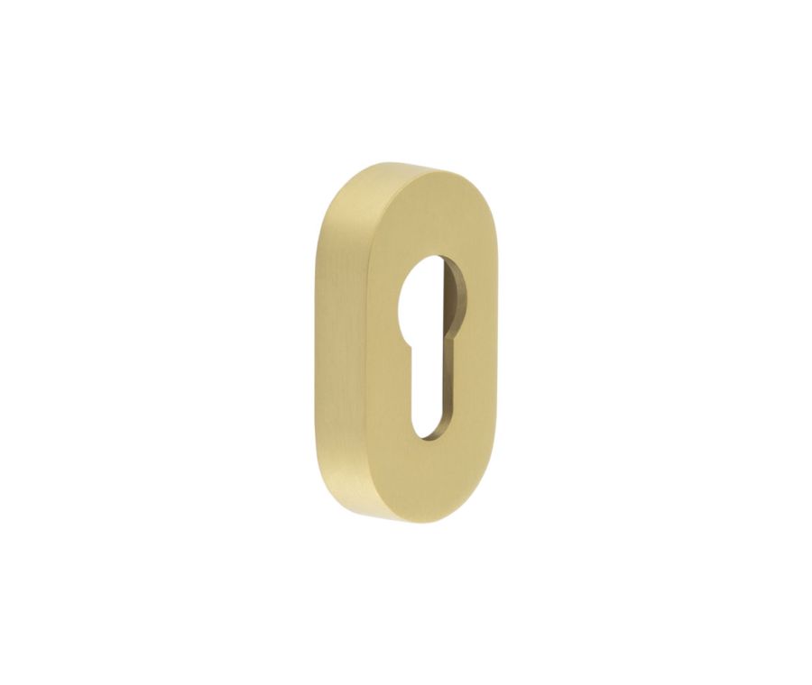 CRES Oval Satin Brass Euro Escutcheon