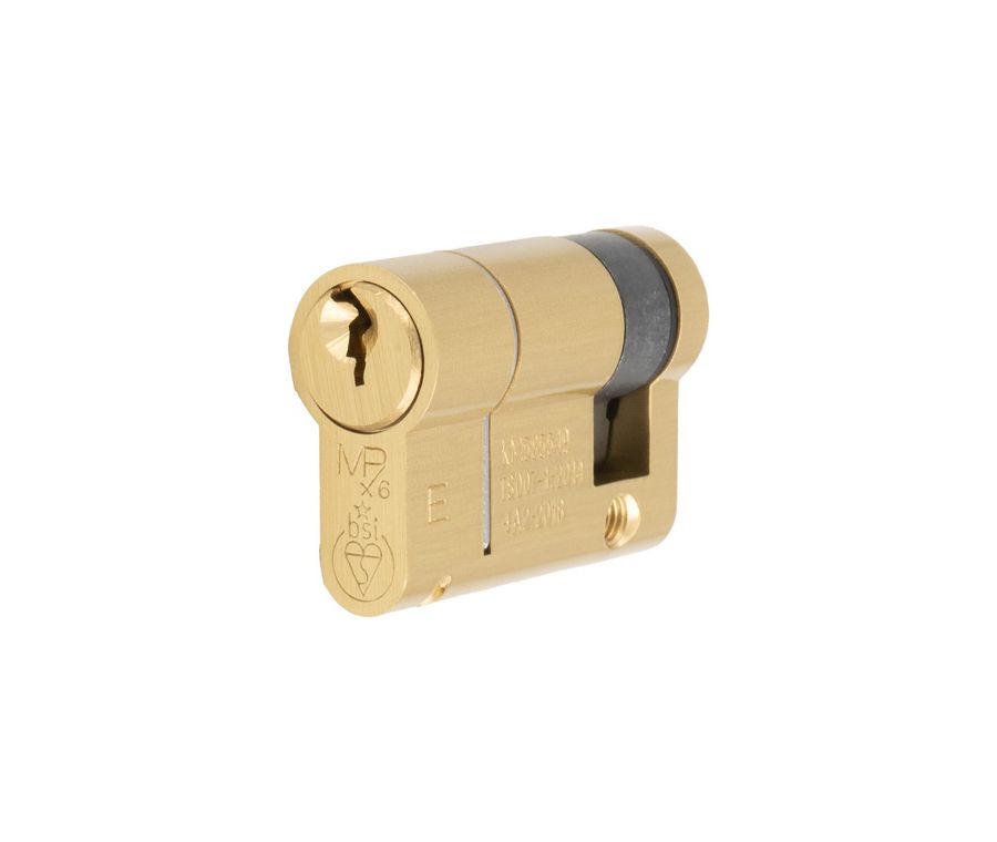 Satin Brass 46mm 1* Star Euro Single Cylinder KTD | CYF71146SB