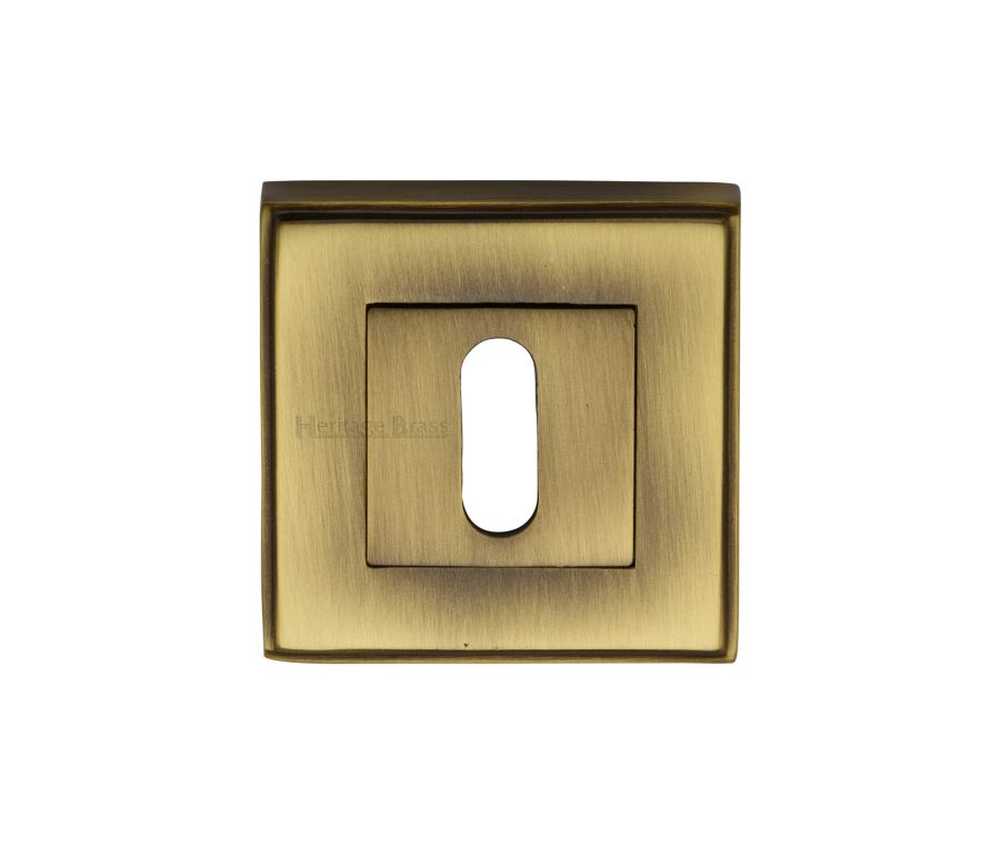 Antique Brass Standard Key Escutcheon Square - DEC7000