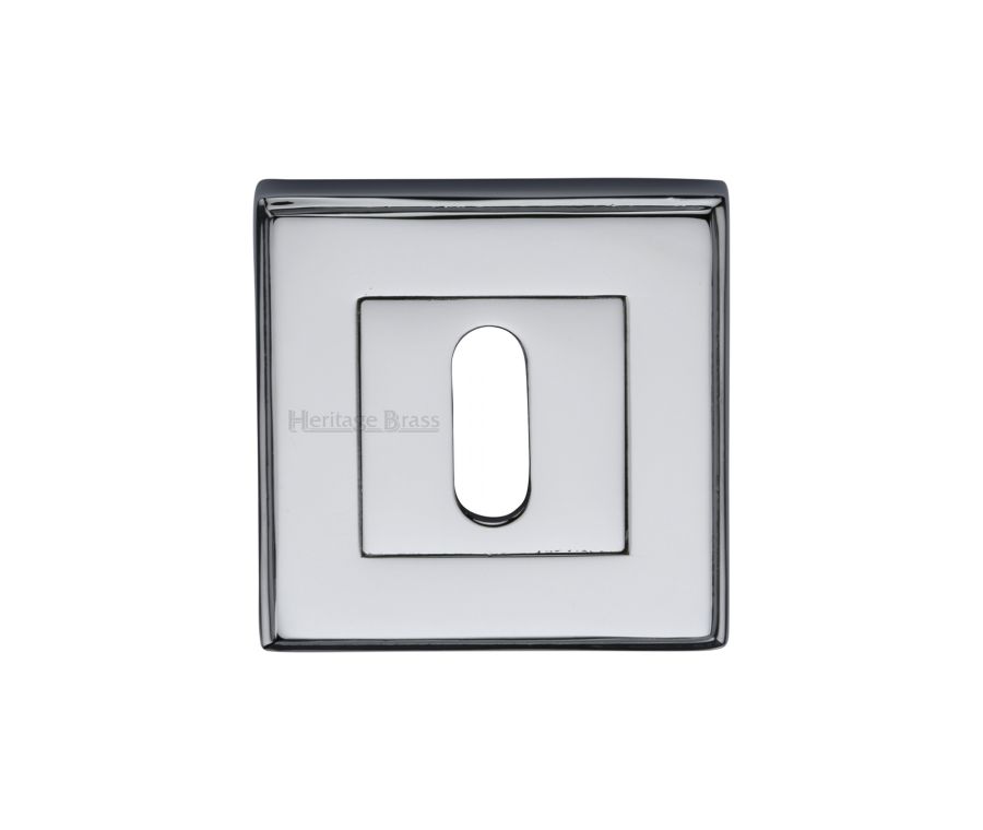 Polished Chrome Standard Key Escutcheon Square - DEC7000