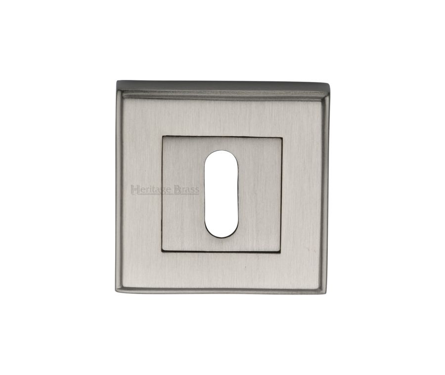Satin Nickel Standard Key Escutcheon Square - DEC7000