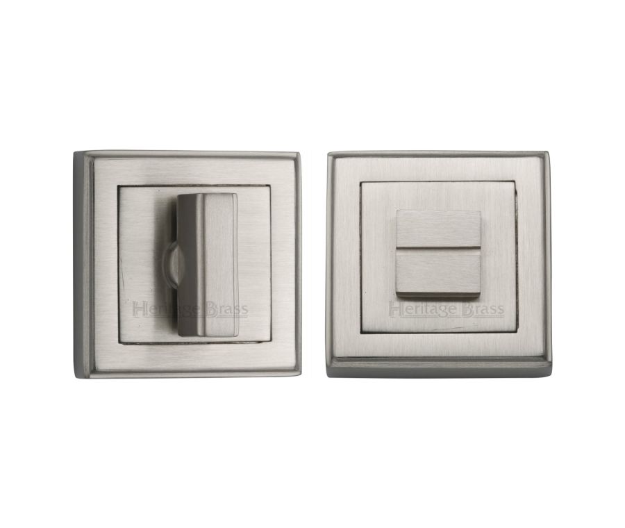 Satin Nickel Square Bathroom Turn & Release - DEC7030