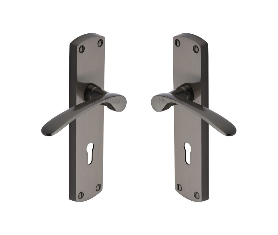 Heritage Brass Matt Bronze Diplomat Door Handle on Plate - Lever Lock