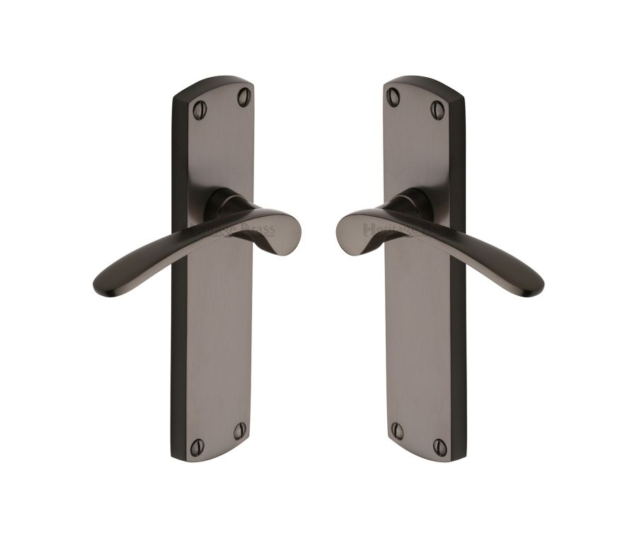 Heritage Brass Matt Bronze Diplomat Door Handle on Plate - Lever Latch