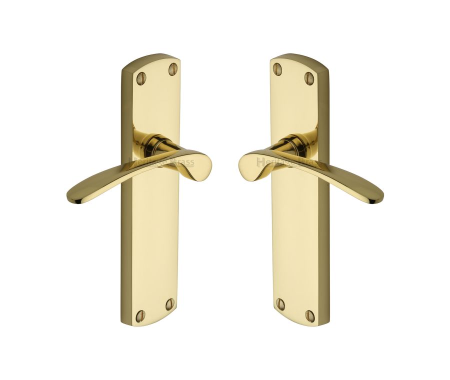 Heritage Brass Polished Brass Diplomat Door Handle on Plate - Lever Latch