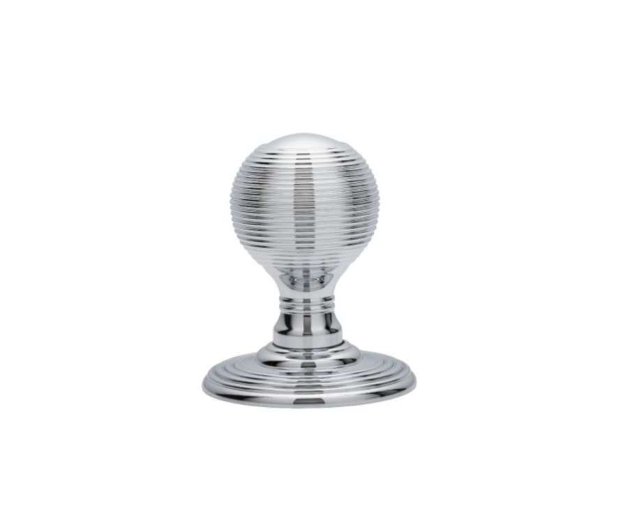 Delamain Polished Chrome Reeded Mortice Knob Furniture | DK37CCP