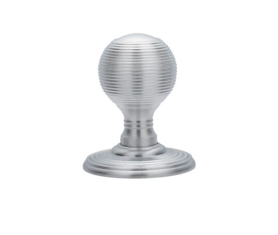 Delamain Satin Chrome Reeded Mortice Knob Furniture | DK37CSC