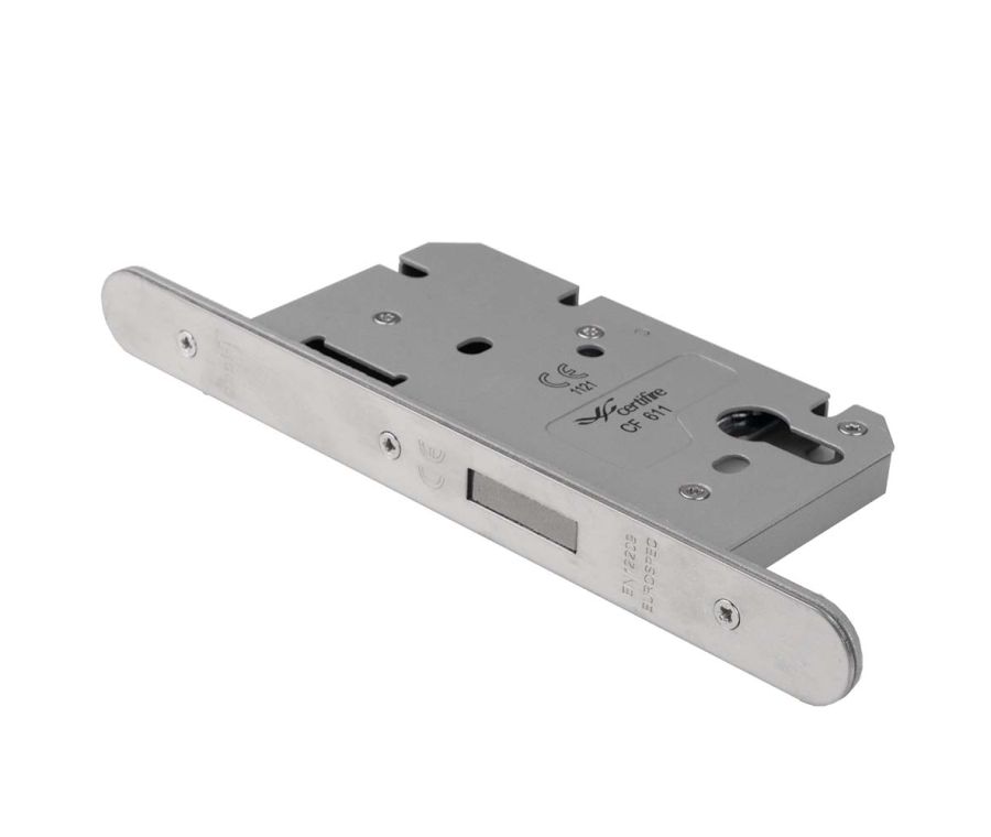 Satin Stainless Easi T Architectural Radius DIN Standard deadlock | DLS0060EPSSS-R