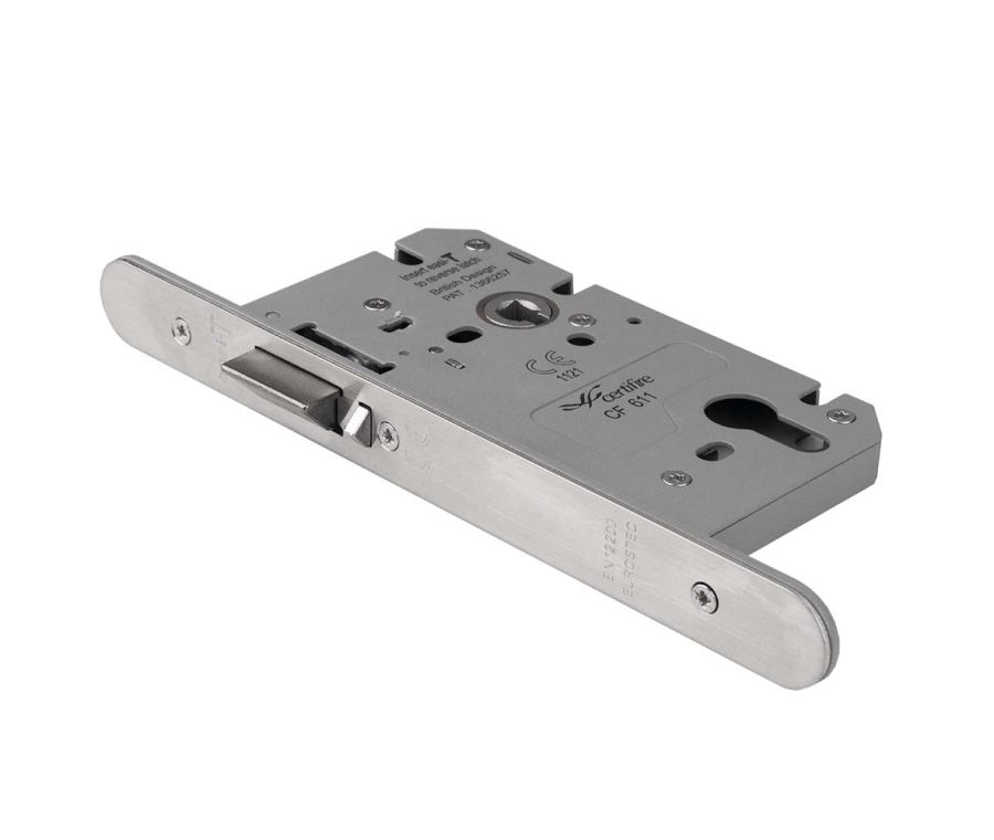 Satin Stainless Steel Easi T Architectural Radius DIN Standard Nightlatch | DLS7260NLASSS-R