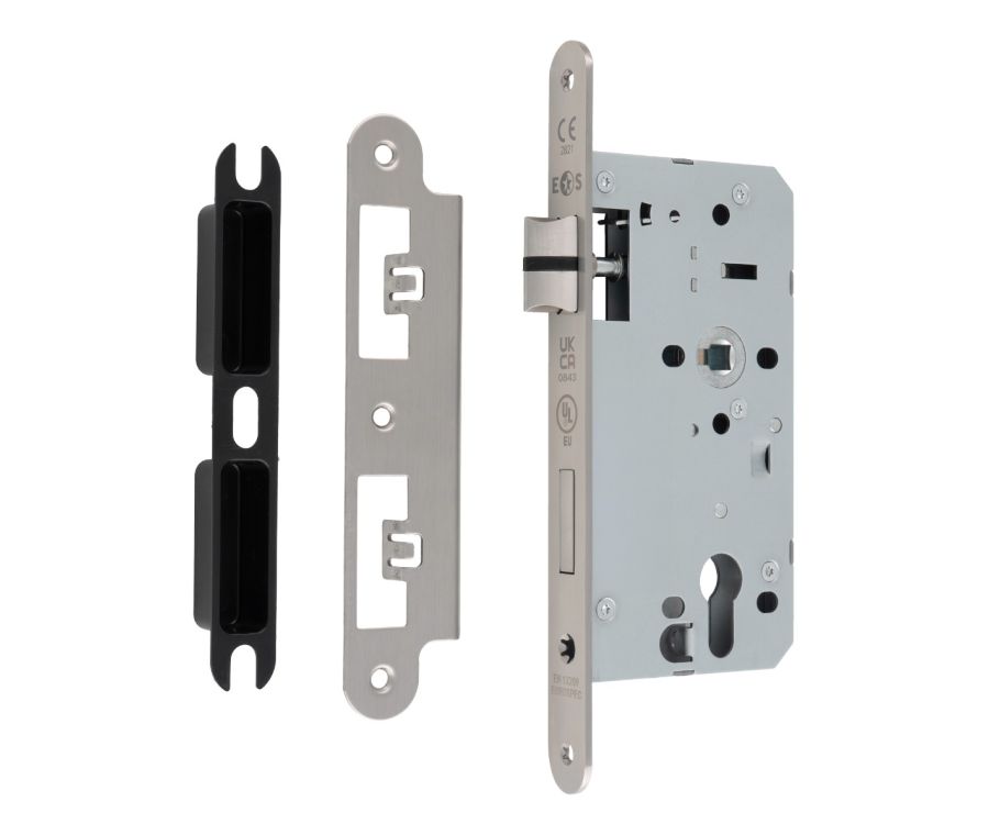 Satin Stainless Steel 55mm DIN Euro Sashlock - Radius | DLX7255EPSSS/R
