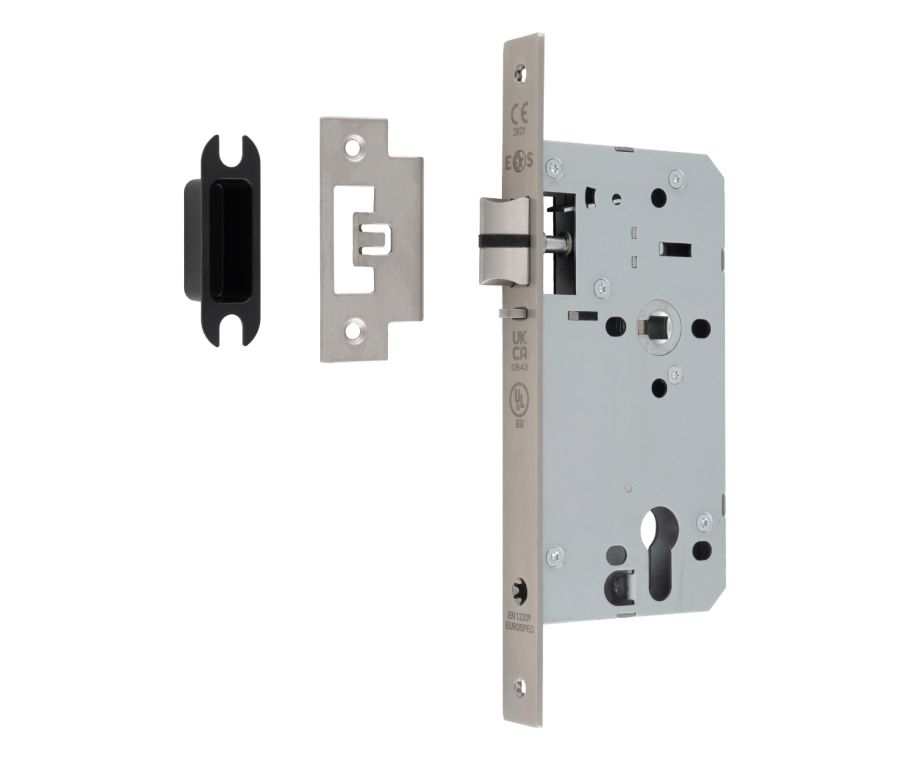 Satin Stainless Steel 55mm DIN Euro Nightlatch - Square | DLX7255NLSSS
