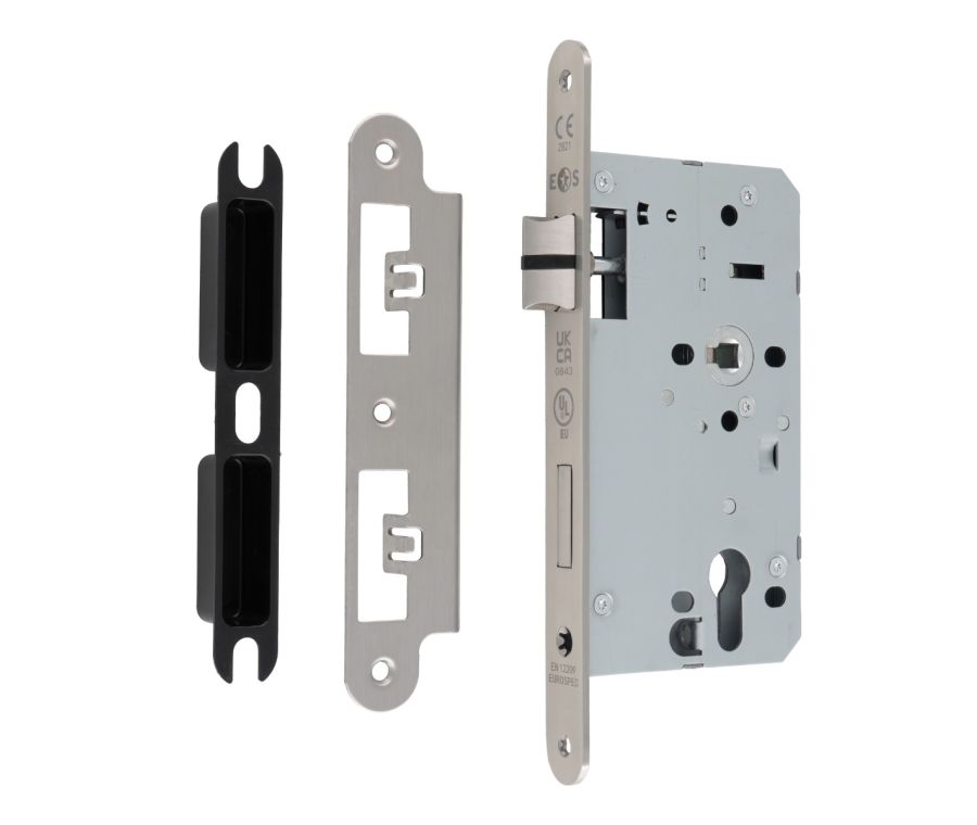 Satin Stainless Steel 60mm DIN Euro Sashlock - Radius | DLX7260EPSSS/R