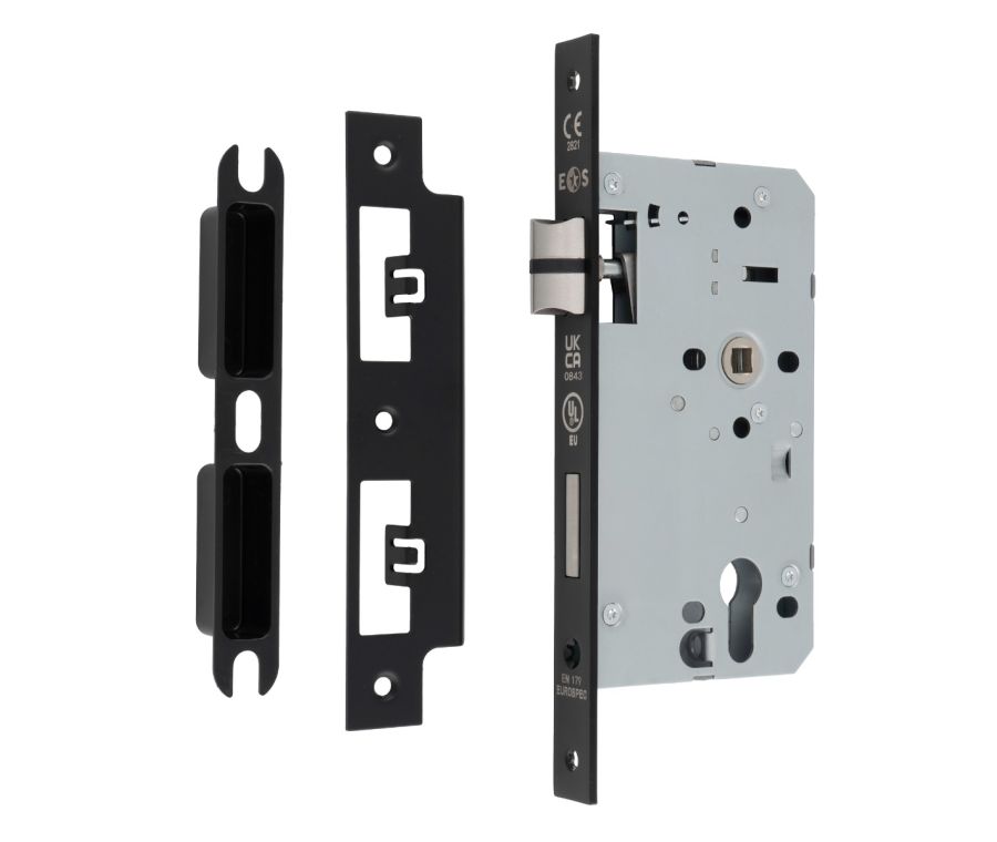 Matt Black 60mm DIN Euro Escape Lock - Square | DLX7260ESCMB