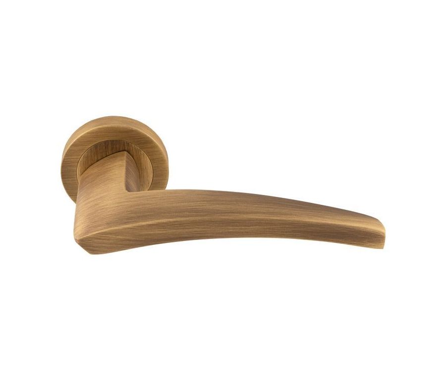 Set Manital Antique Brass Dune Lever Furniture on round rose | DU5AB