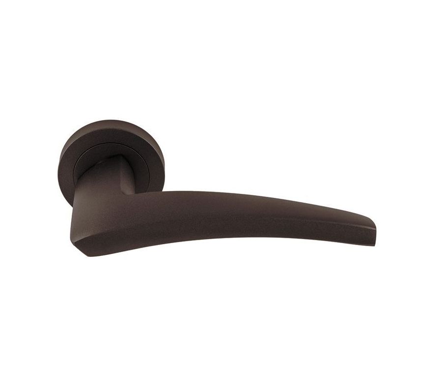 Set Manital Matt Bronze Dune Lever Furniture on round rose | DU5MBRZ