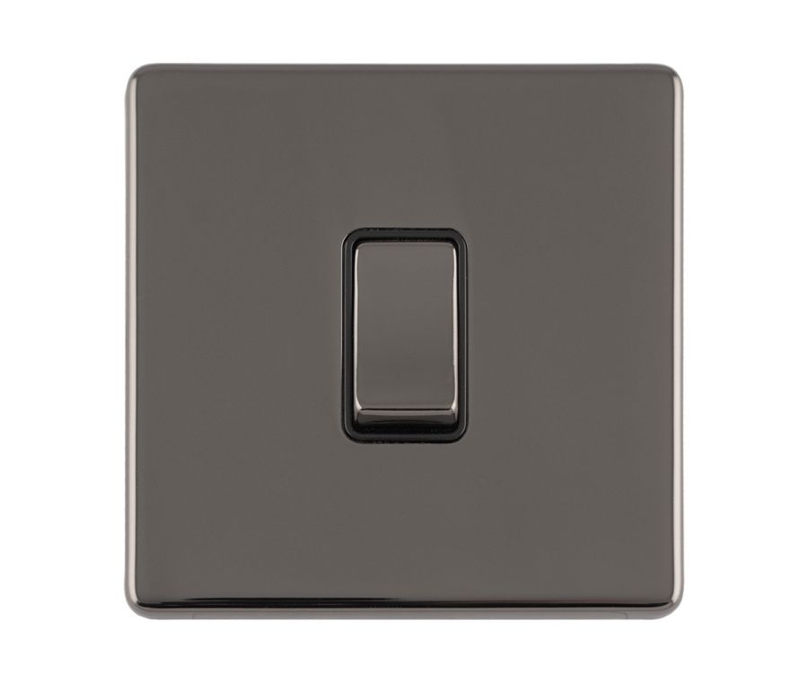 Eurolite Black Nickel 10 Amp 2 Way 1 Gang Rocker Switch  | ECBN1SWB